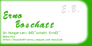 erno boschatt business card